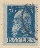 [The 90th Anniversary of the Birth of Prince Luitpold - Type I: Small 9 and no Foot on 1 in "1911". Type II: Large 9 and Foot on 1 in "1911", тип F6]