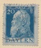 [The 90th Anniversary of the Birth of Prince Luitpold - Type I: Small 9 and no Foot on 1 in "1911". Type II: Large 9 and Foot on 1 in "1911", тип F6]