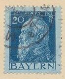 [The 90th Anniversary of the Birth of Prince Luitpold - Type I: Small 9 and no Foot on 1 in "1911". Type II: Large 9 and Foot on 1 in "1911", тип F6]