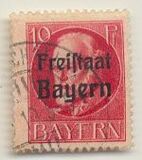 [King Ludwig III Overprinted "Freistaat Bayern", type P3]