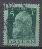 [The 90th Anniversary of the Birth of Prince Luitpold - Type I: Small 9 and no Foot on 1 in "1911". Type II: Large 9 and Foot on 1 in "1911", тип F2]