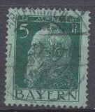 [The 90th Anniversary of the Birth of Prince Luitpold - Type I: Small 9 and no Foot on 1 in "1911". Type II: Large 9 and Foot on 1 in "1911", тип F3]