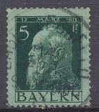 [The 90th Anniversary of the Birth of Prince Luitpold - Type I: Small 9 and no Foot on 1 in "1911". Type II: Large 9 and Foot on 1 in "1911", тип F3]