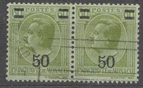 [Prince Louis II, Viaduct and Monaco Harbour - Surcharged, тып BE]