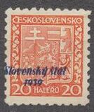 [Czechoslovakian Postage Stamps Overprinted "Slovenský štát 1939", type A2]