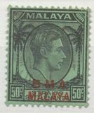 [Straits Settlements Postage Stamps Overprinted "B M A MALAYA" in Black or Red Colour, type A10]