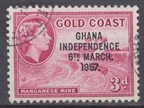 [Queen Elizabeth Stamps of 1952 of Gold Coast Overprinted "GHANA INDEPENDENCE 6TH.. MARCH, 1957", סוג B4]