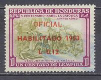 [Airmail - The 500th Anniversary of the Birth of Queen Isabella I of Spain - Official Stamps of 1952 Overprinted "HABILITADO 1953" and Surcharged Value, type XCA1]