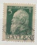 [The 90th Anniversary of the Birth of Prince Luitpold - Type I: Small 9 and no Foot on 1 in "1911". Type II: Large 9 and Foot on 1 in "1911", Typ F3]