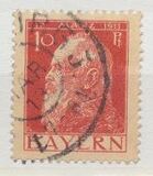 [The 90th Anniversary of the Birth of Prince Luitpold - Type I: Small 9 and no Foot on 1 in "1911". Type II: Large 9 and Foot on 1 in "1911", Typ F4]