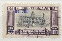 [Currency Revaluation - Founding of La Paz stamps of 1951 Surcharged, тип FS2]