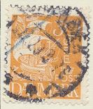 [Caravel - Steel Engraving. 2 Lines of Fields Left of "D" in "DENMARK", type AT3]