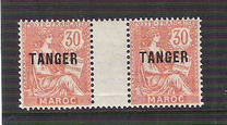 [Inscription: "MAROC" - Overprinted "TANGER, प्रकार B2]
