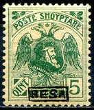 [Skanderbeg Overprinted in 3 Different Types, tip U]