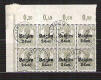 [German Empire Postage Stamps Surcharged "F and Cent" & Overprinted "Belgien", 類型 B]