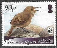 [WWF - Birds, Cobb's Wren. White Frame, type ALV]