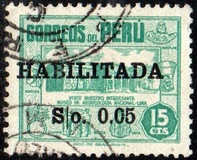 [Overprinted "HABILITADA S/." and Surcharged, ประเภท HY4]