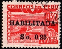 [Airmail - Overprinted "HABILITADA S/o." and Surcharged 0.25, veids IJ3]