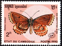 [International Stamp Exhibition "New Zealand '90" - Auckland, New Zealand - Butterflies, Tipe AJY]