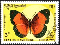 [International Stamp Exhibition "New Zealand '90" - Auckland, New Zealand - Butterflies, Tipe AJZ]