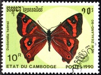 [International Stamp Exhibition "New Zealand '90" - Auckland, New Zealand - Butterflies, Tipe AKB]