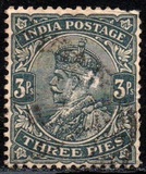 [Re Giorgio V - Scritta: "India Postage" - Filigrana: Stella singola - Stampatore: De la Rue & C. Srl, Londra, Scrivi XAV1]