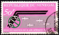 [Airmail - The 1st Anniversary of "Air Afrique" and "DC-8" Service Inauguration, type DG]