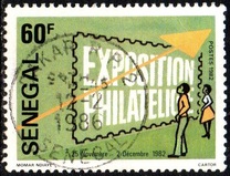 [National Stamp Exhibition, Dakar, Scrivi WR]