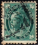 [Queen Victoria - Maple Leaf in Corners, type P1]