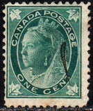 [Queen Victoria - Maple Leaf in Corners, type P1]