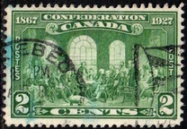 [The 60th Anniversary of the Founding of the Dominion of Canada, Inscription: "1867 Confederation 1927", 類型 AS]