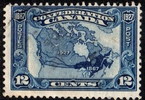 [The 60th Anniversary of the Founding of the Dominion of Canada, Inscription: "1867 Confederation 1927", 類型 AV]