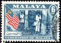 [Coat of Arms, Flag and Map of Malaya, type A]