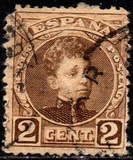 [King Alfonso XIII - Blue Control Numbers on Backside, type AT]