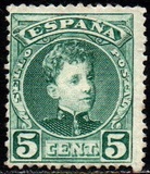 [King Alfonso XIII - Blue Control Numbers on Backside, type AT1]