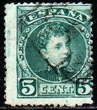 [King Alfonso XIII - Blue Control Numbers on Backside, type AT1]