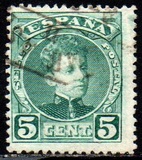 [King Alfonso XIII - Blue Control Numbers on Backside, type AT1]