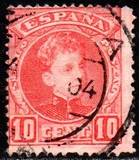 [King Alfonso XIII - Blue Control Numbers on Backside, type AT2]