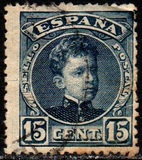 [King Alfonso XIII - Blue Control Numbers on Backside, type AT3]
