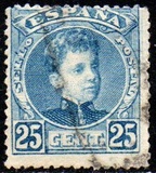 [King Alfonso XIII - Blue Control Numbers on Backside, type AT5]