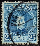 [King Alfonso XIII - Blue Control Numbers on Backside, type AT5]