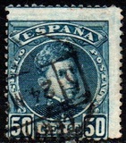 [King Alfonso XIII - Blue Control Numbers on Backside, type AT8]