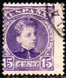 [King Alfonso XIII - Control Number on Backside - New Colors, tip AT12]