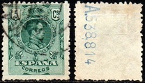 [King Alfonso XIII - Blue Control Numbers on Backside, Typ BG1]