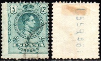 [King Alfonso XIII - Blue Control Numbers on Backside, Typ BG1]