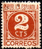 [Numeral Stamp - Inscription "REPUBLICA ESPANOLA", տեսակ GU]
