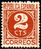 [Numeral Stamp - Inscription "REPUBLICA ESPANOLA", տեսակ GU]