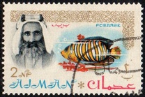 [Sheik Rashid bin Humaid al Naimi Pictured with Different Animals - Size: 35 x 22 mm, type B]