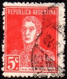 [Definitive Issues - General San Martin, with Period after Value, ประเภท CU5]