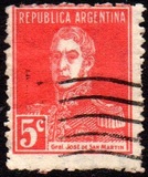 [Definitive Issues - General San Martin, without Period after Value, Tip CW5]